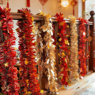 新年装饰2026马年彩条毛条过年商场店铺教室幼儿园氛围场景布置