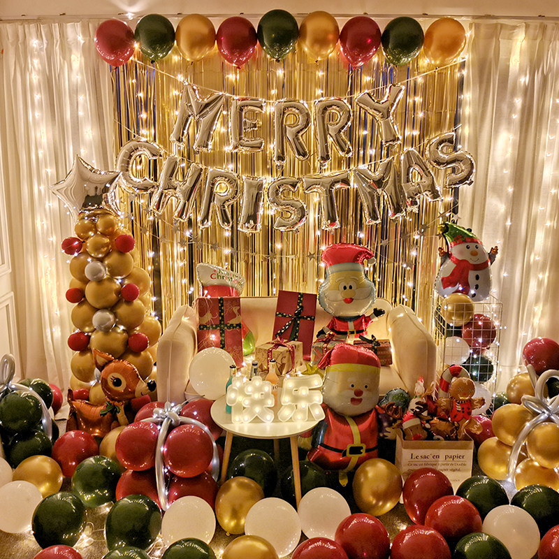 圣诞气球装饰ins主题派对ktv酒店幼儿园装扮聚会拍照背景场景布置,节庆用品/礼品,圣诞装饰品,淘宝优惠券,粉丝福利购,淘宝优惠卷