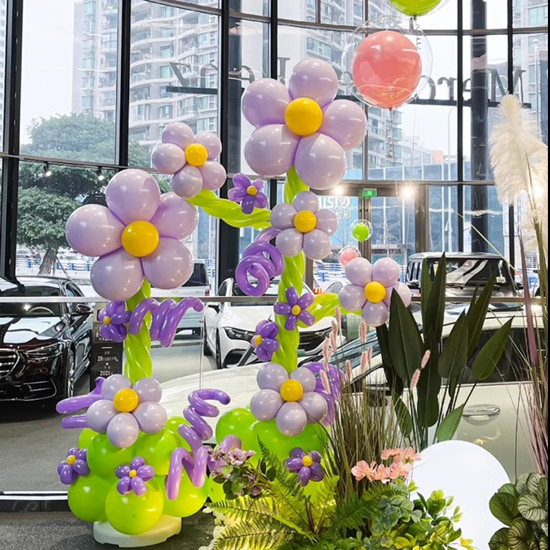 毕业装饰气球花朵立柱路引4S店开业活动儿童节幼儿园门口场景布置