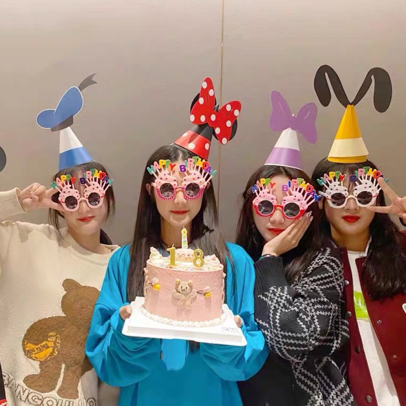 速发生日帽蝴蝶结米妮儿童搞日帽生怪可爱生日派对聚会蛋糕帽