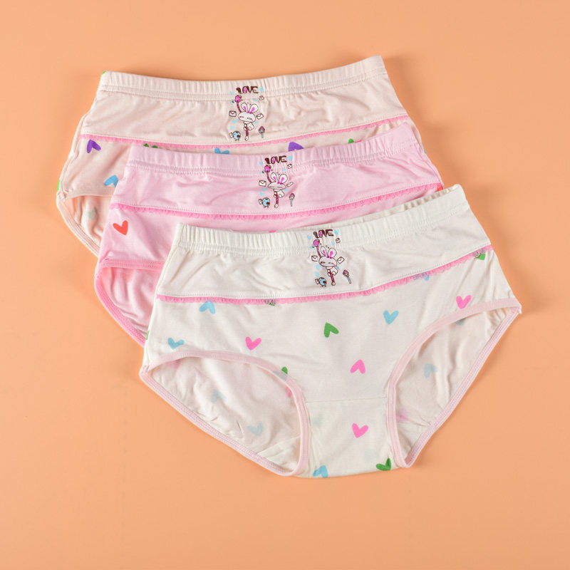 正品女儿童小童小平角再生棉高腰舒适健康内裤女