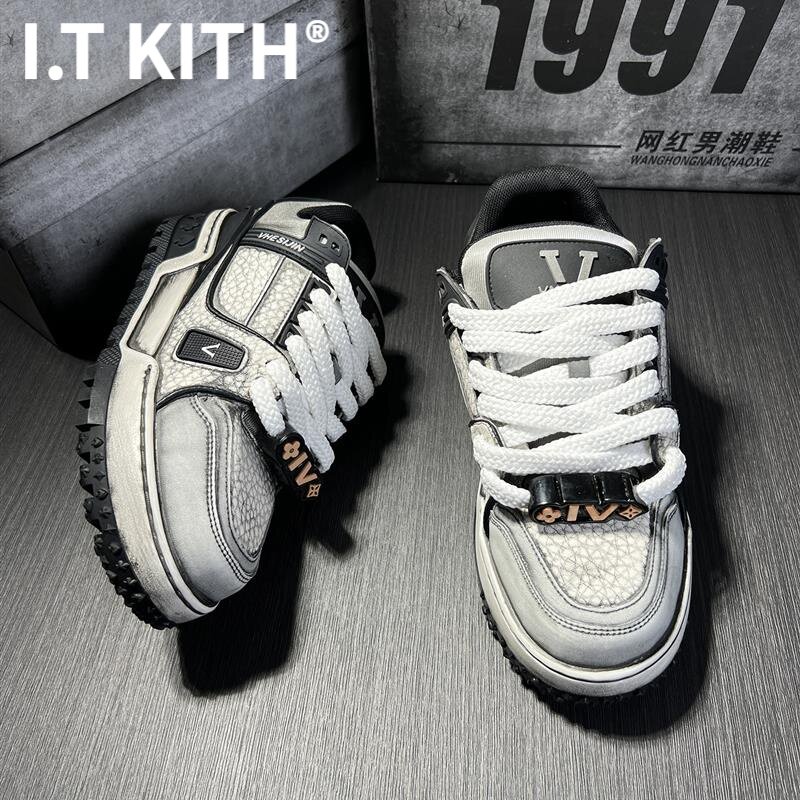 I.T KITH2026新款男鞋潮流时尚休闲鞋男士百搭复古运动鞋潮鞋舒适