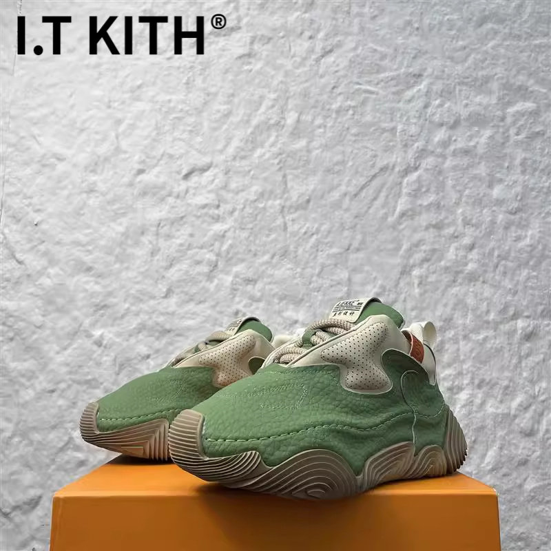 I.T KITH男鞋痞帅高级感百搭超火休闲运动鞋复古绿色增高厚底户外