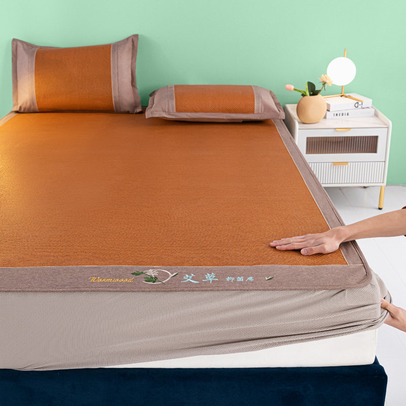 凉席藤席夏季夏天2025新款草席冰丝席双面可折叠学生宿舍空调席子,床上用品,藤席,淘宝优惠券,粉丝福利购,淘宝优惠卷