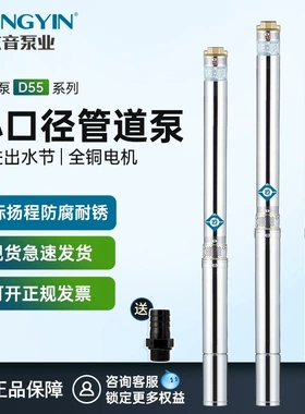 东音D55小口不锈钢深井泵220V超细口径潜水泵深井水泵家用抽水机