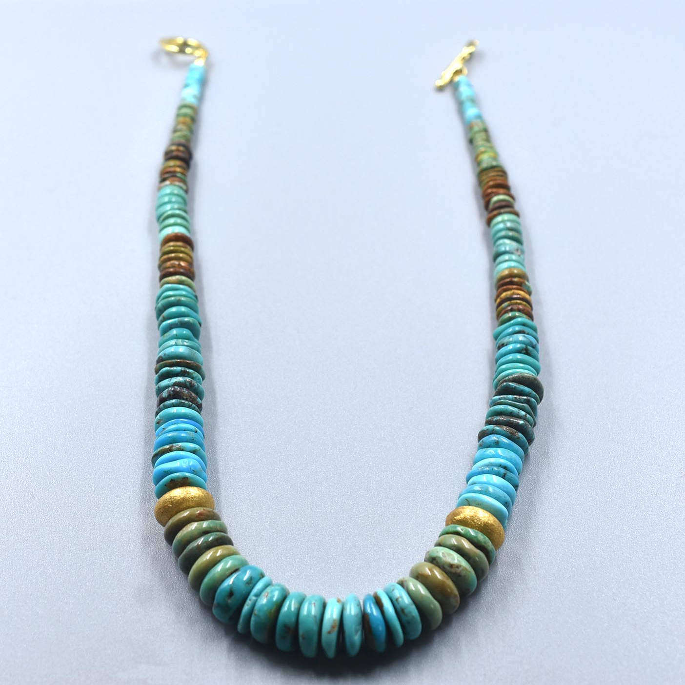 外贸库存湖北松石彩虹塔链5到13毫米  长度42厘米