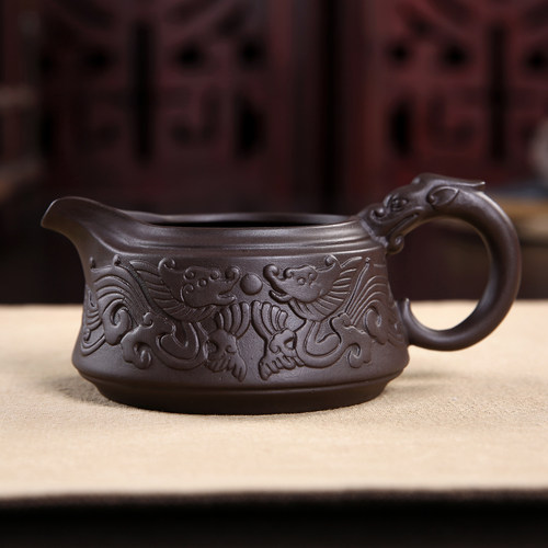 宜兴紫砂公道杯陶瓷紫泥家用隔热