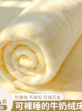 加厚牛奶绒床单单件冬季加绒珊瑚绒法兰绒毛毯学生宿舍被单三件套