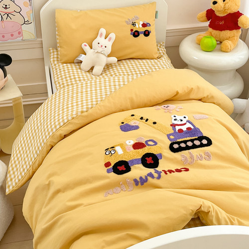纯棉幼儿园被子三件套全棉被套