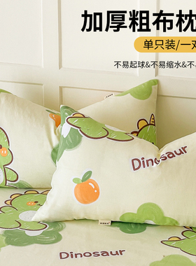 老粗布枕头套一对装单个非全棉纯棉48cmx74cm家用2024年新款可爱
