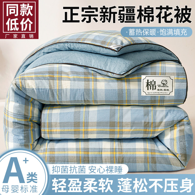 新疆棉加厚冬被四季通用