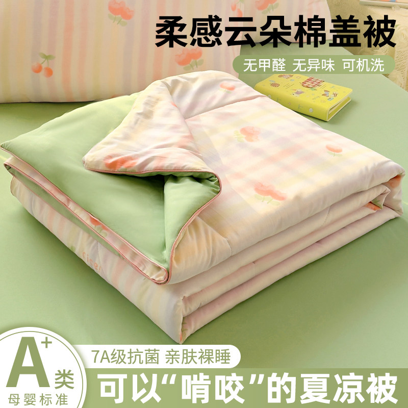 新款夏季双层纱被子夏凉被空调被宿舍单人学生非纯棉全棉四季通用