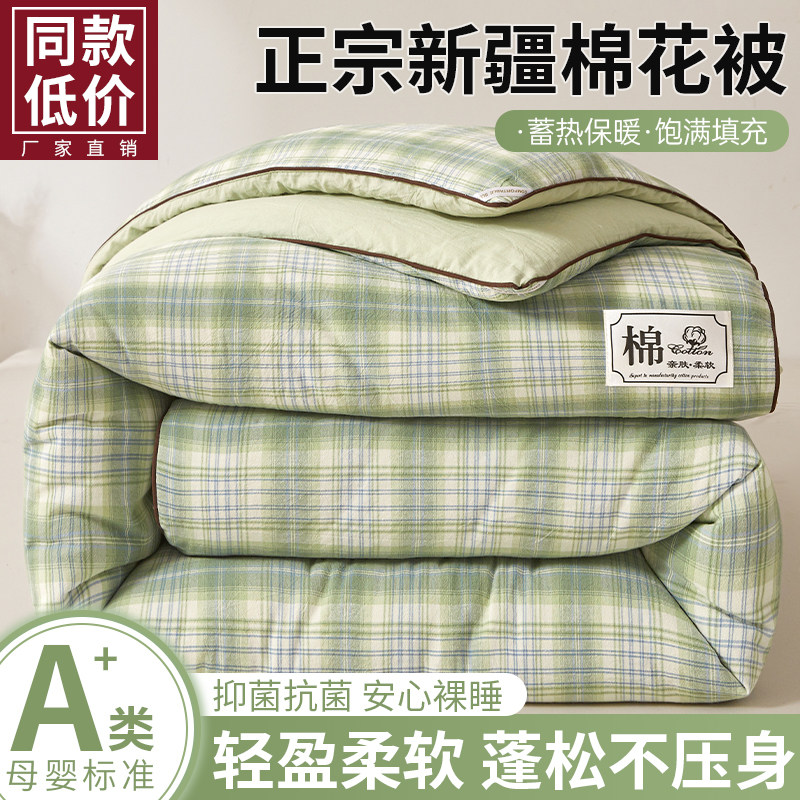 新疆棉加厚冬被四季通用