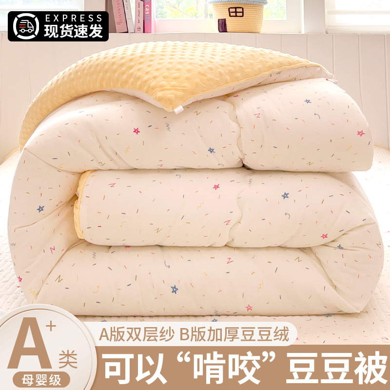 秋冬季双层纱豆豆绒被子被芯