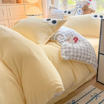 2025新款冬季毛巾绣牛奶绒四件套