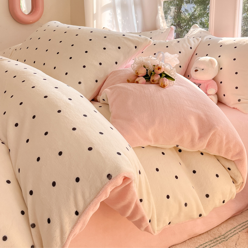 牛奶绒印花四件套秋冬加厚