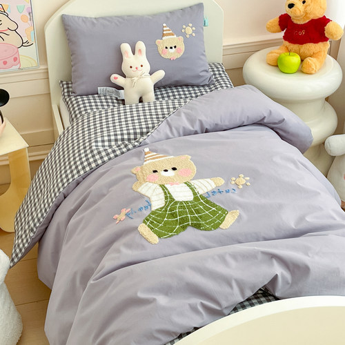 纯棉幼儿园被子三件套全棉被套