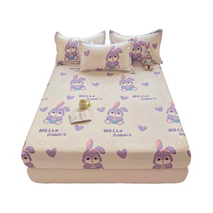 床笠纯棉100全棉床罩单件床垫保护套防尘滑儿童女孩床单2024新款