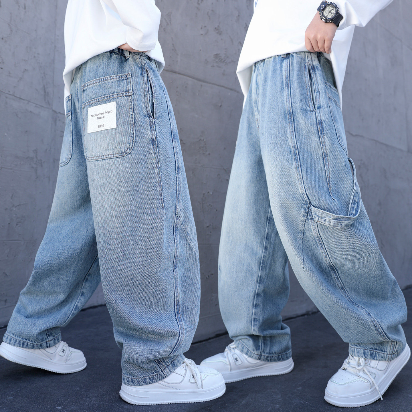 儿童装男童裤子春秋款2026新款中大童仔裤秋季男孩潮酷春装弯刀裤,童装/婴儿装/亲子装,裤子,淘宝优惠券,粉丝福利购,淘宝优惠卷