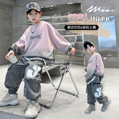 秋季 2025新款 大童儿童秋装 痞帅炸街运动工装 男童春秋款 裤 卫衣套装