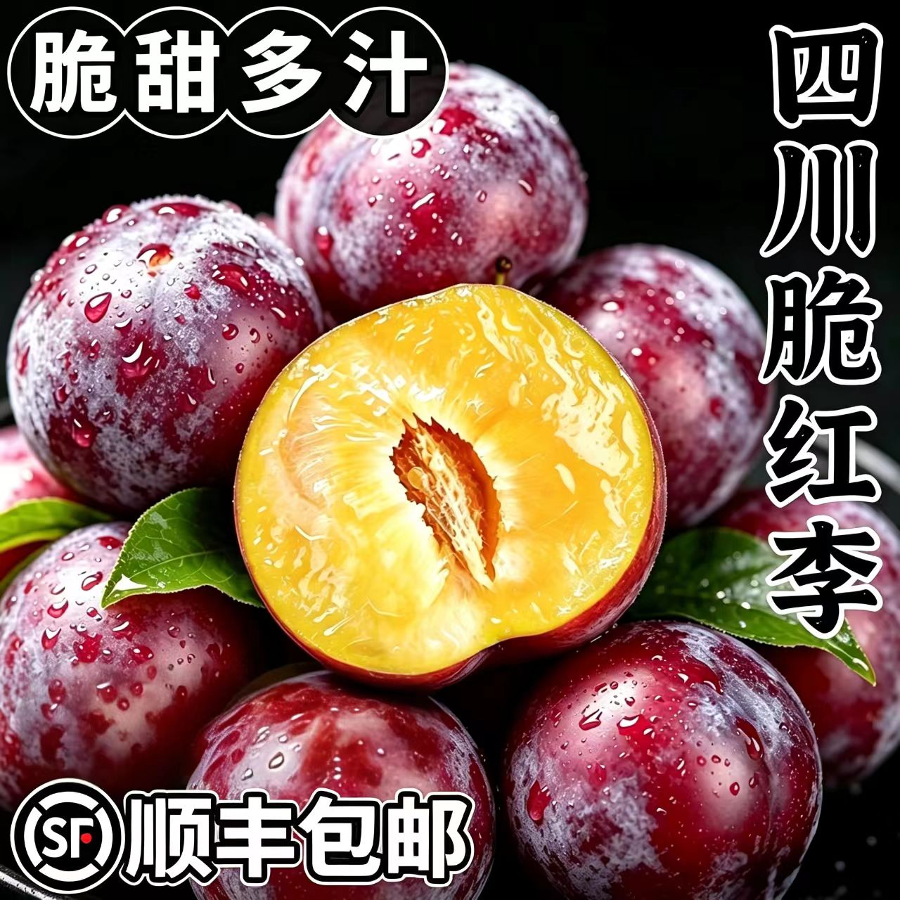 高山小脆红李子脱骨李子
