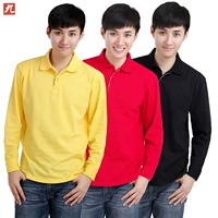 Mùa xuân và mùa thu dài tay áo dài bằng vải cotton dày Lapel đính cườm Quần vải Quần áo bảo hộ lao động Áo thun nhóm dụng cụ DIY Mua - Áo polo thể thao áo polo