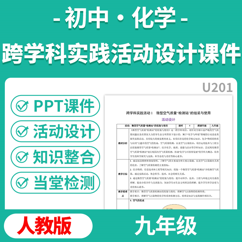 2025九年级化学跨学科实践活动设计PPT课件电子版资料