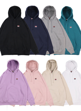 Ben Davis 日版大猩猩小LOGO刺绣纯色连帽卫衣情侣基础款套头帽衫