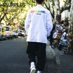 SSUR PLUS恶搞彩虹系列Rainbow教练夹克男款外套美国潮牌秋冬