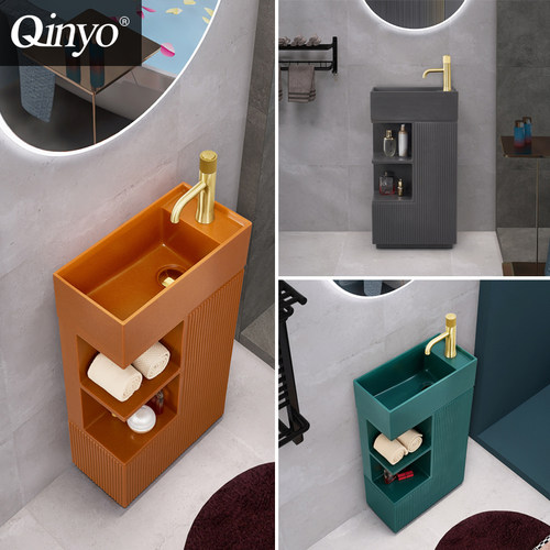 小户型卫生间极窄立柱盆