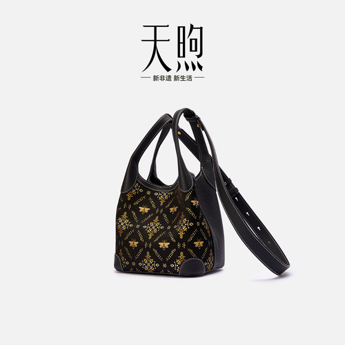 Pmsix天煦新中式非遗名家蜀锦锦衣天承叠翠鎏金斜挎手提小包女士