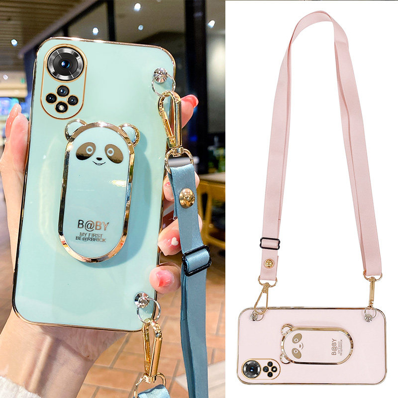 适用华为nova10手机壳新款支架nova12熊猫nova6创意nova13全包防摔nova11硅胶nova15pro斜挎可背nova14带挂绳