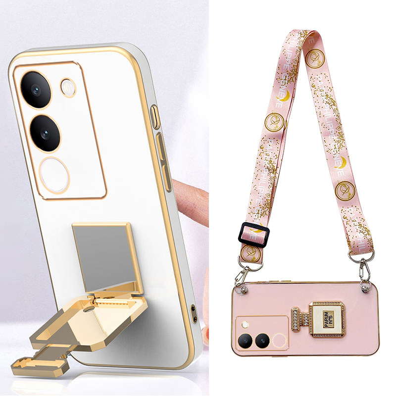 适用vivos30手机壳新款香水瓶支架s19高级感创意s17补妆镜子s18pro镜头全包s16防摔s50硅胶s20斜挎可背带挂绳