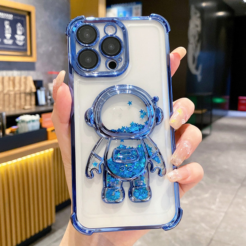 适用honor/荣耀200手机壳闪粉流沙宇航员100pro高级感可爱90硅胶80气囊防摔Power2带镜头膜500全包400软壳300