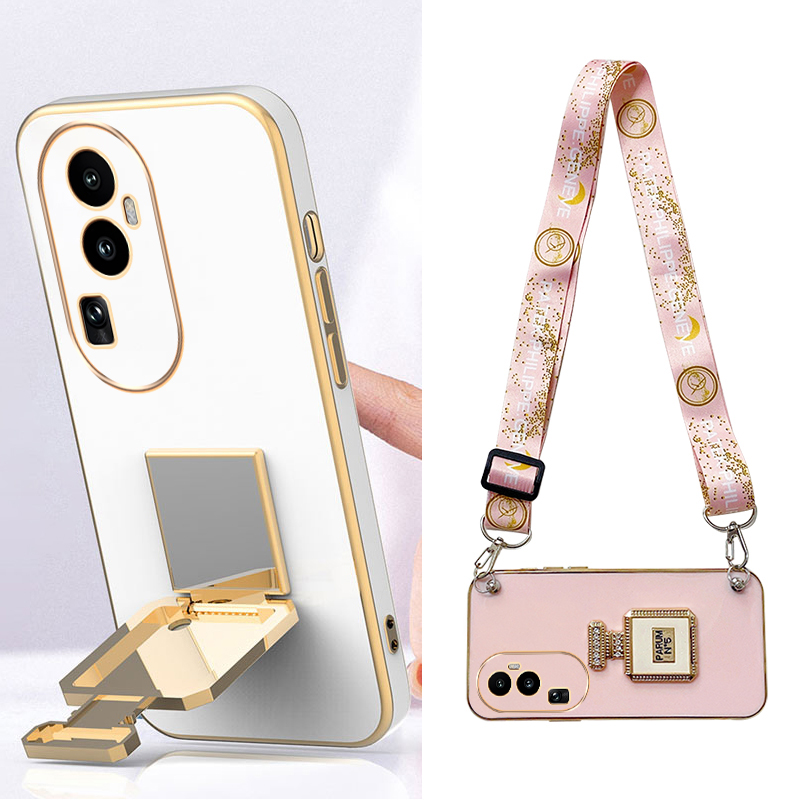 多功能自带支架+化妆镜+斜挎背带