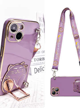 适用小米12手机壳招财猫拉杆支架mi13新款12s斜挎10可背14t挂绳11pro镜头全包ultra防摔17promax/civi5硅胶15