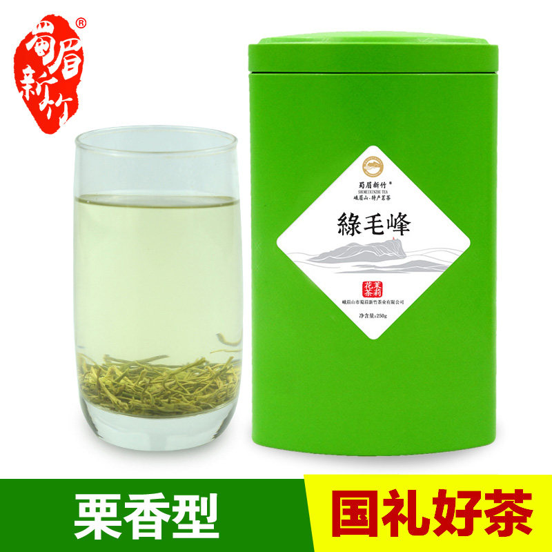 蜀眉新竹早春新茶毛尖绿毛峰浓香型绿茶峨眉山高山明前春茶250g
