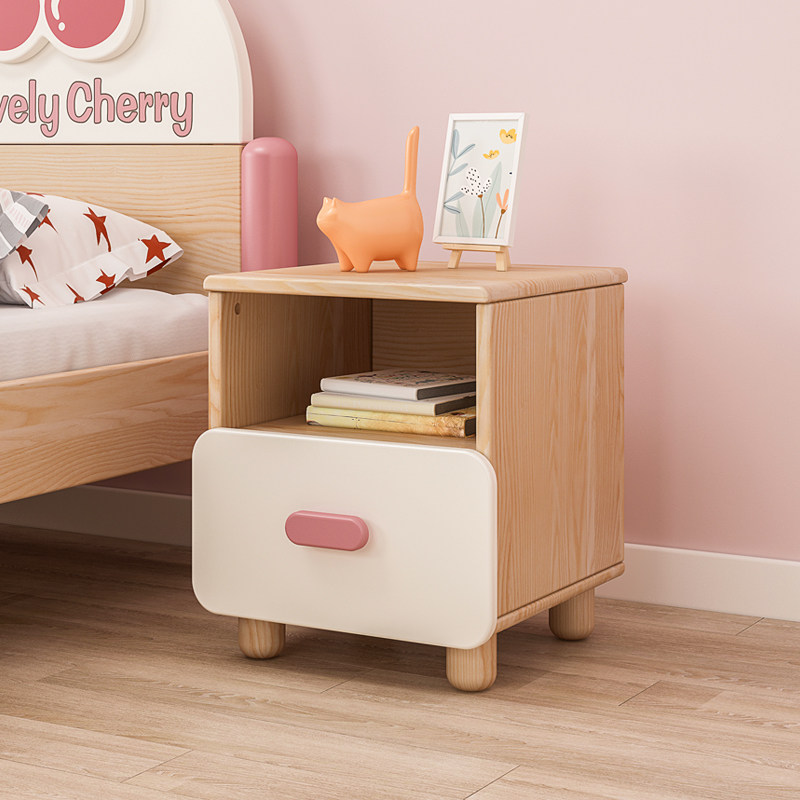 七叶木实木储物柜床边新西兰松木