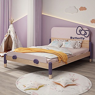七叶木全实木儿童床女孩公主床白蜡木原创儿童家具组合简约单人床