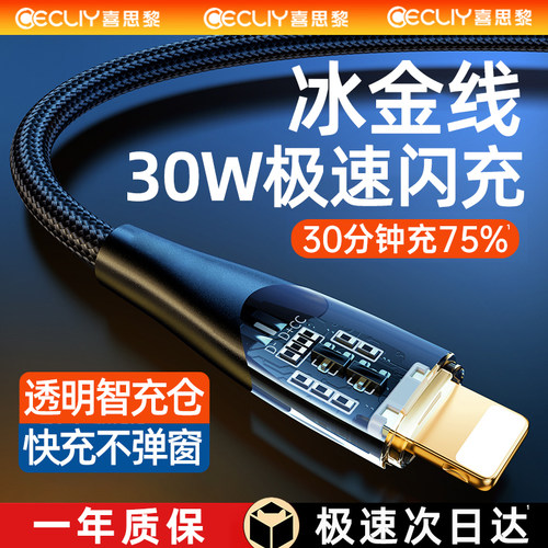 【全透智充】冰透快充苹果数据线
