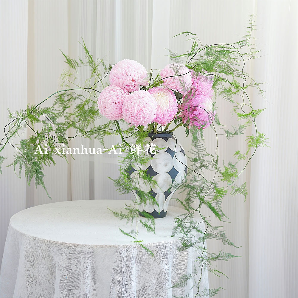 进口高级感樱花粉仙女粉牡丹菊