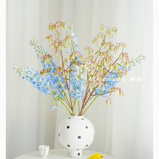 进口天空浅蓝色大飞燕鲜花葡萄天灯组合插花水养氛围感鲜切花期长