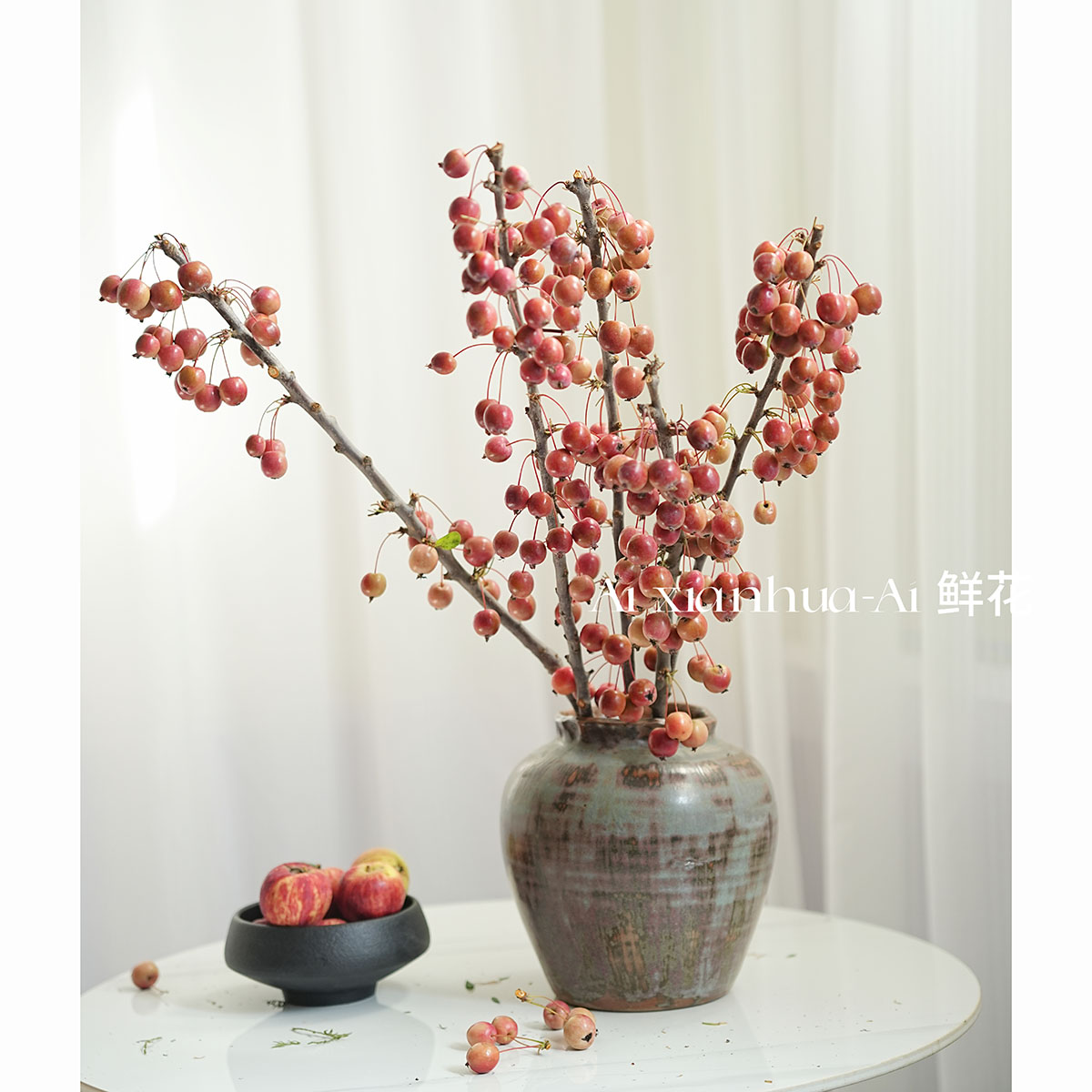 硕果累累稀有果实类红色海棠果鲜