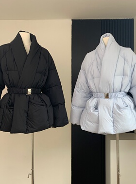 2024冬季新款小个子收腰保暖90白鸭绒羽绒服女百搭加厚保暖外套