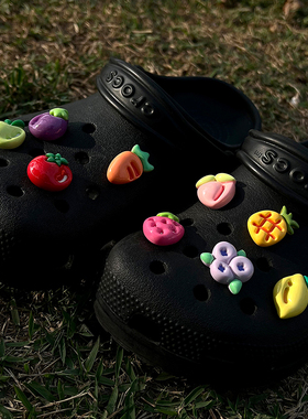 faafaa洞洞鞋配饰胖嘟嘟水果鞋扣装饰扣diy配件卡扣可爱卡通鞋花