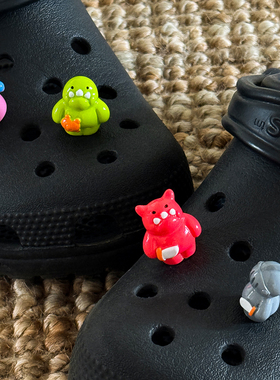 可爱卡通公仔手办骑士与怪兽智必星鞋扣装饰洞洞鞋配饰儿童鞋花