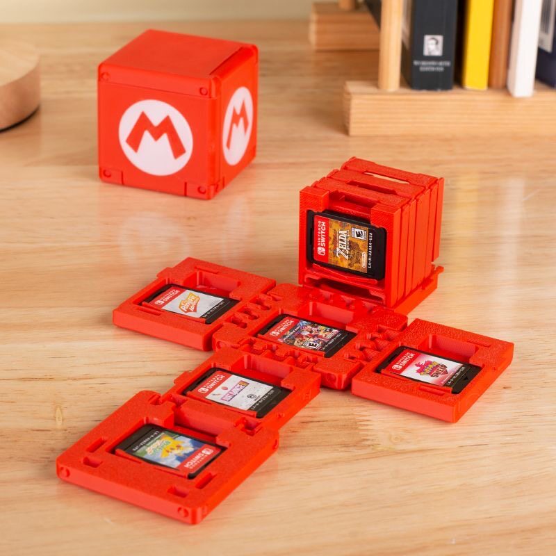 3d打印Switch折叠款M字样游戏机卡带收纳网红方块益智收纳盒摆件