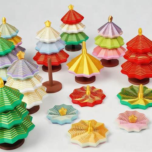 3D打印圣诞树萝卜塔解压发泄玩具