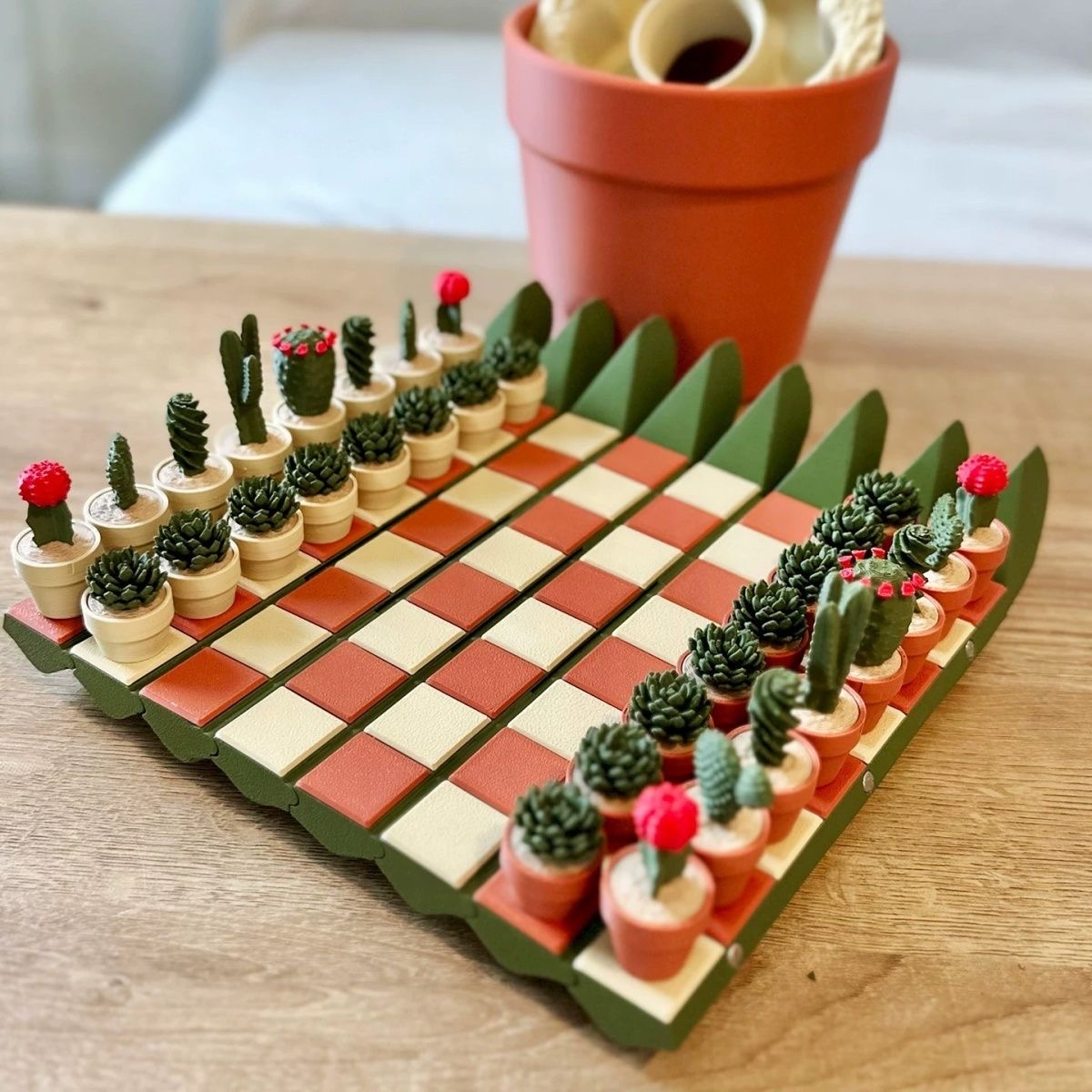 3D打印仙人掌国际象棋组合套装