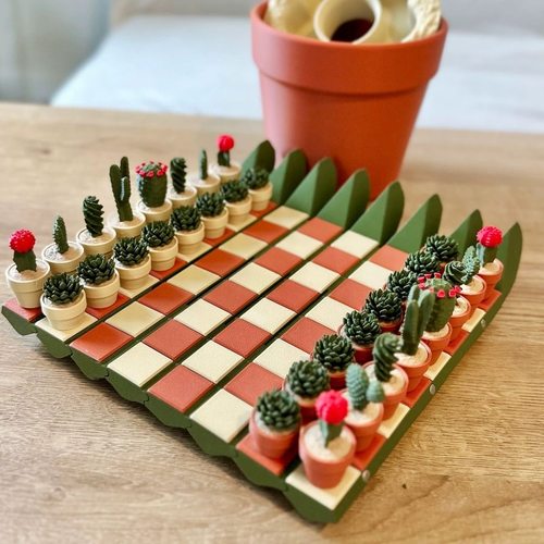 3D打印仙人掌国际象棋组合套装
